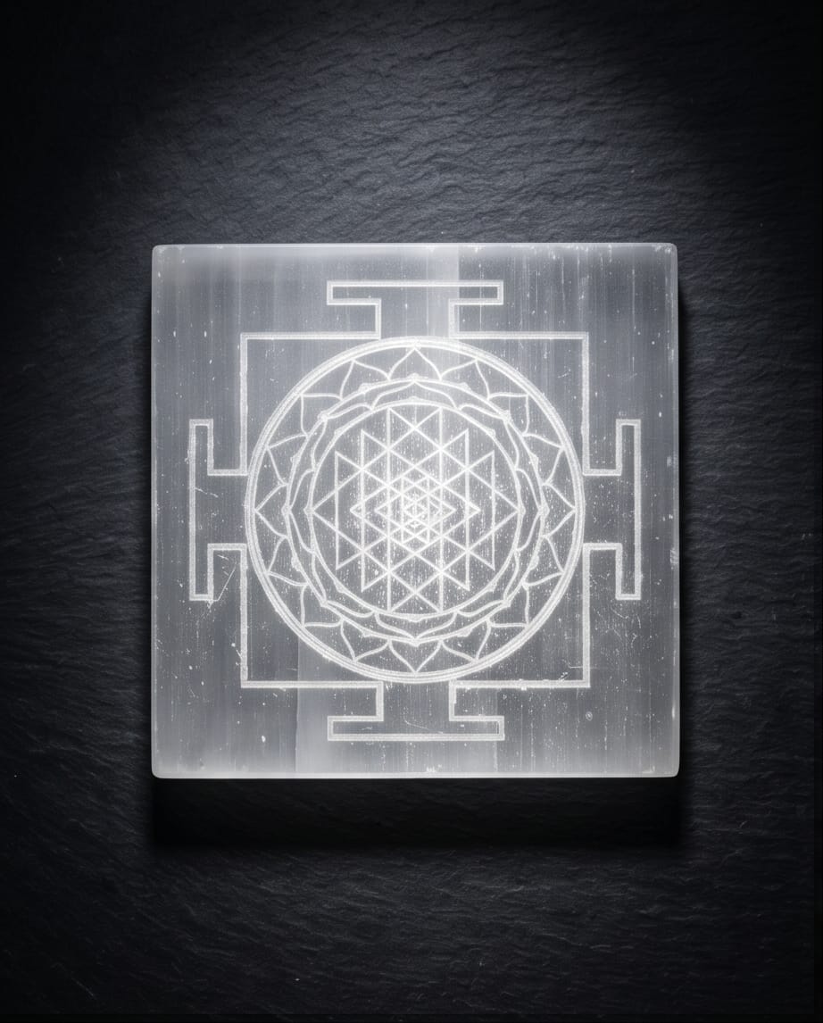 Selenite Shreeyantra plate