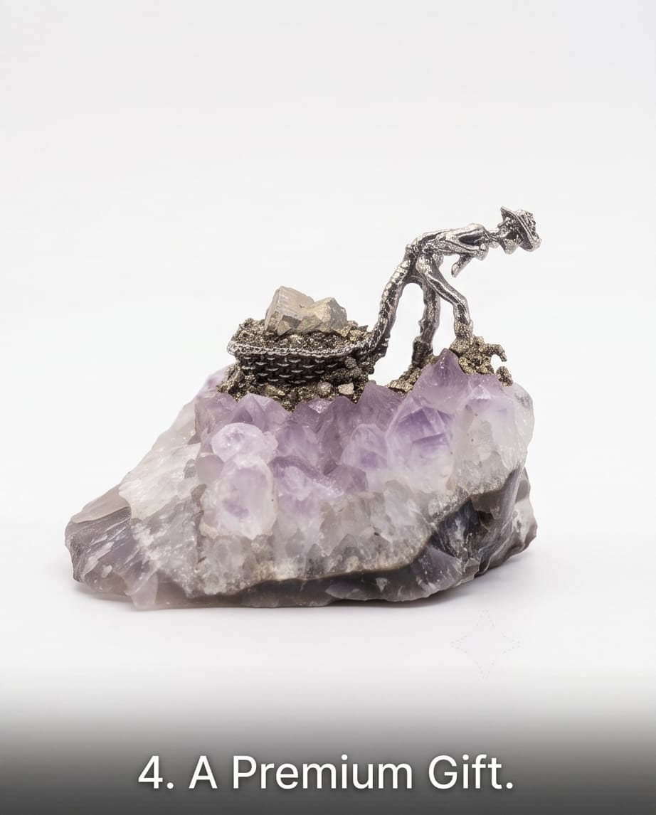 Amethyst miners decor piece