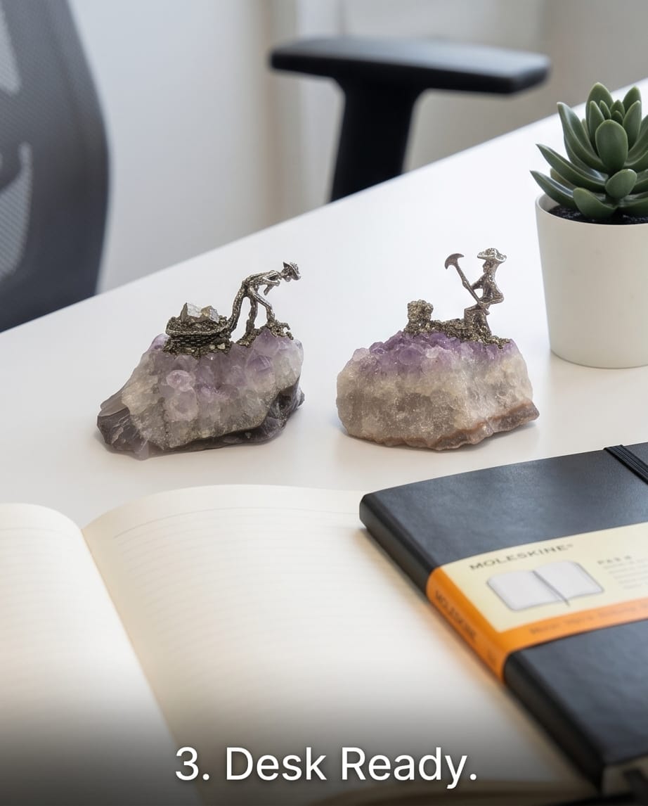 Amethyst miners decor piece
