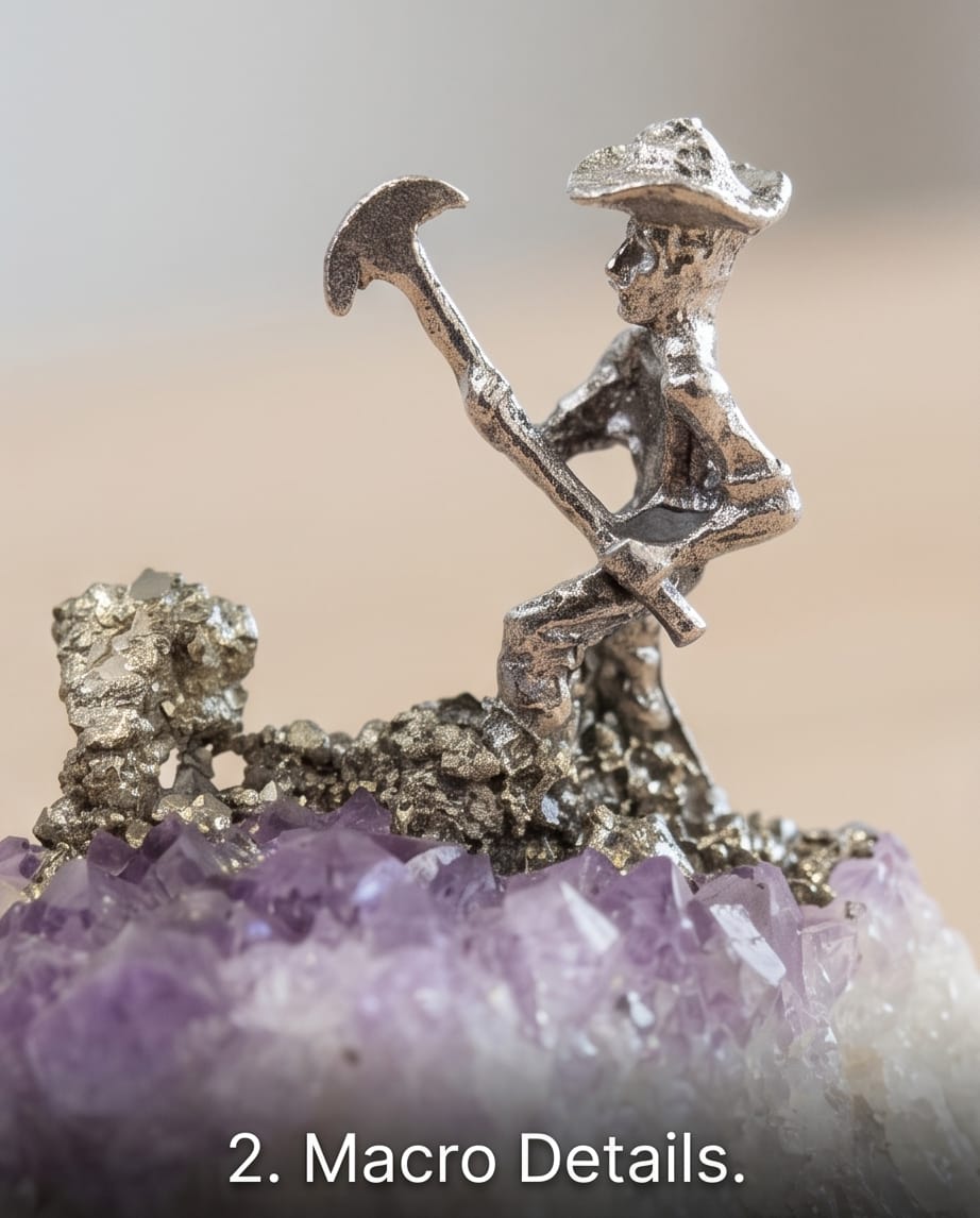Amethyst miners decor piece