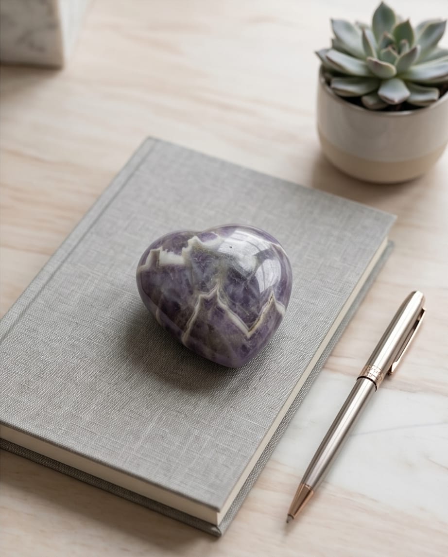 Chevron Amethyst Heart