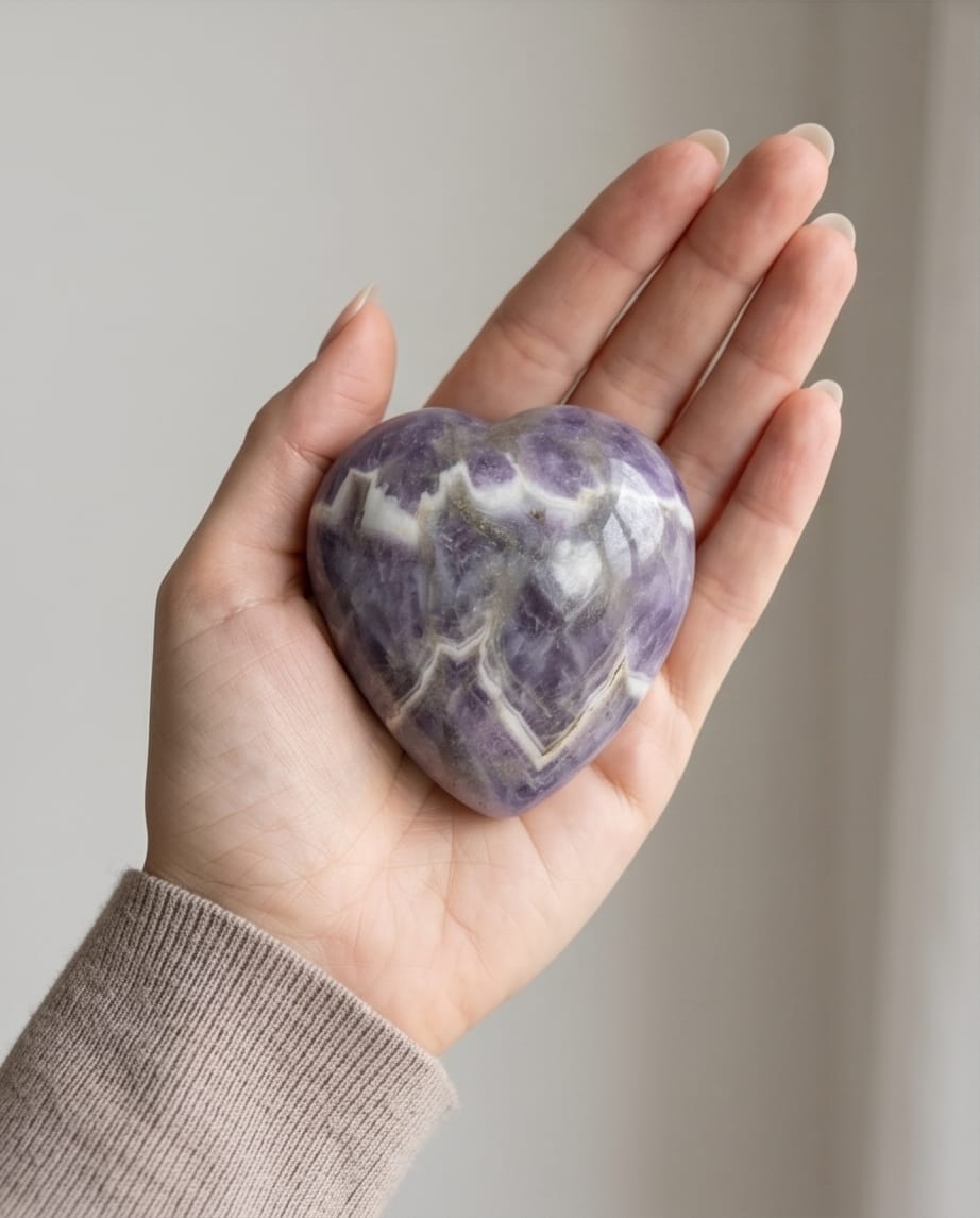Chevron Amethyst Heart