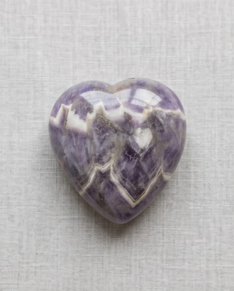Chevron Amethyst Heart