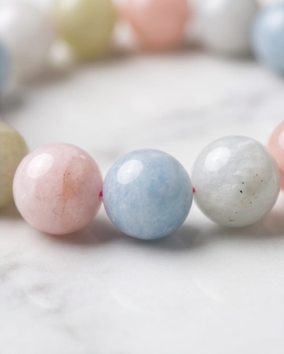 Morganite Bracelet large beads