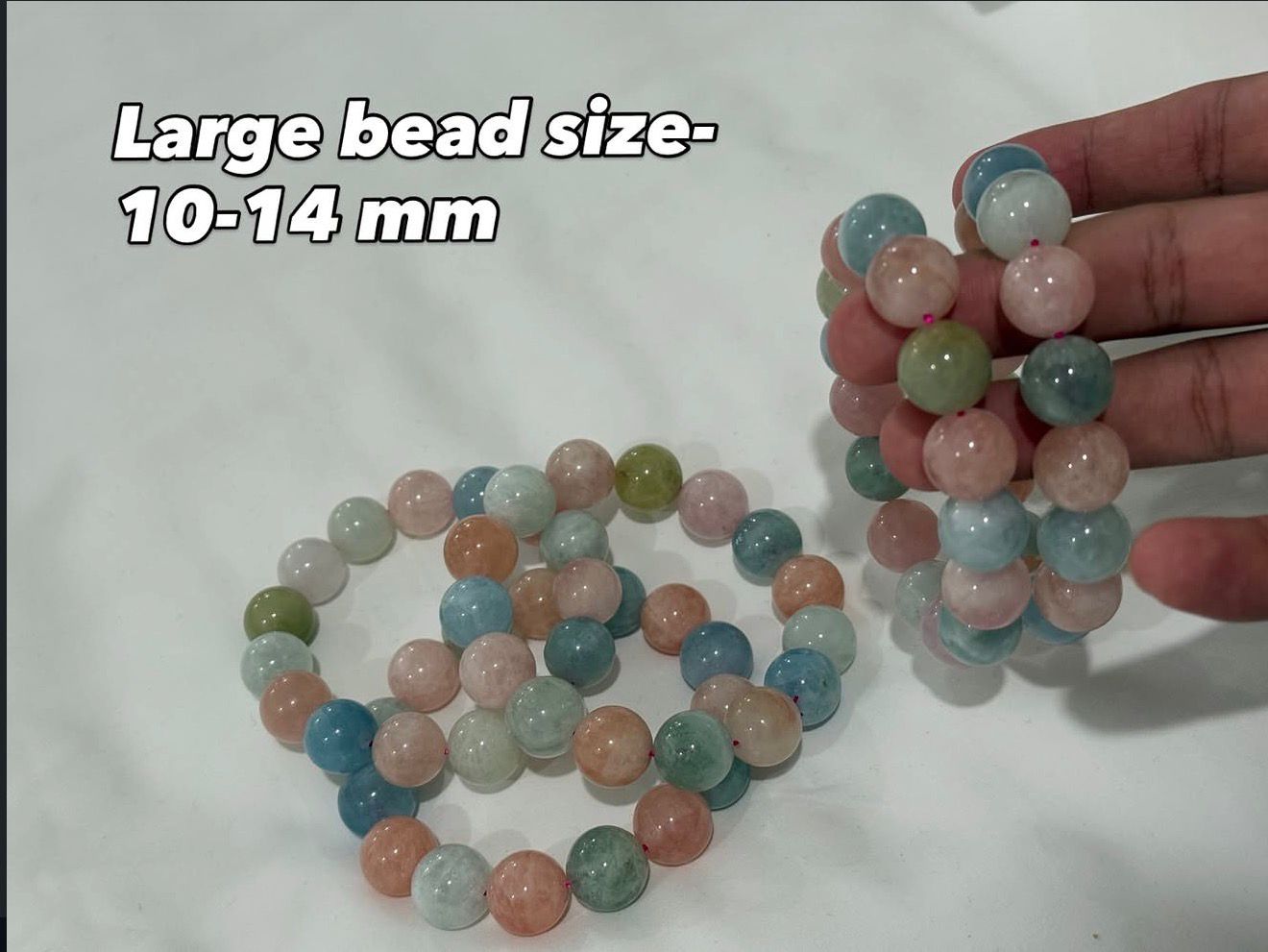 Morganite Bracelet large beads