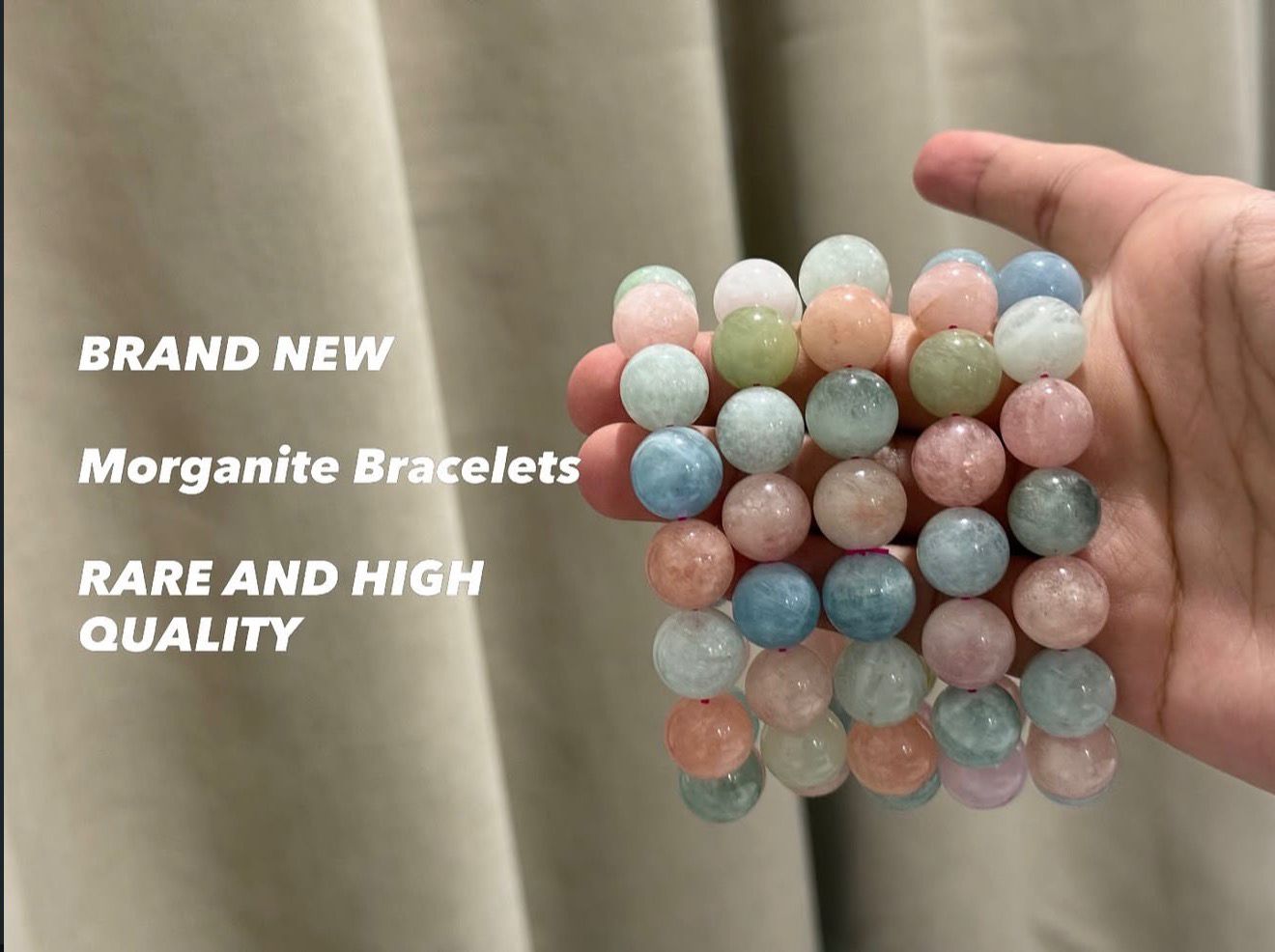 Morganite Bracelet large beads